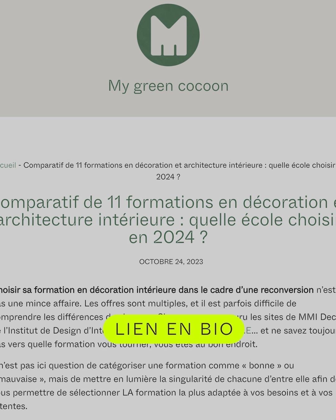 Visuel Insta comparatif 11 formations en architecture d'intérieur