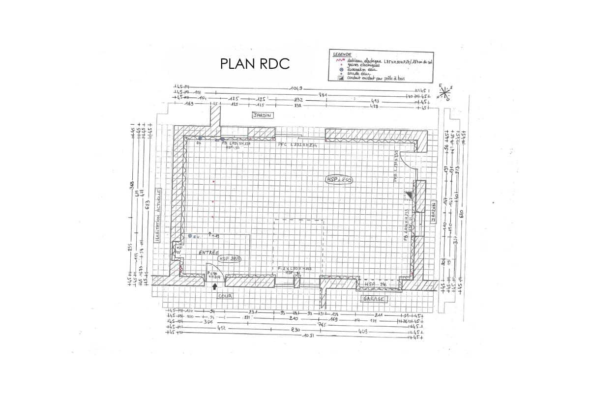 plan-atelier-rdc-avant Plan état des lieux RDC de l'ancien atelier avant transformation en habitation