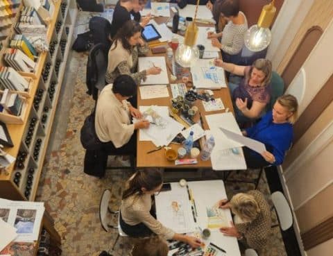 stage-dessin-groupe-lyon stage 3 jours dessin d'architecture intérieur lyon