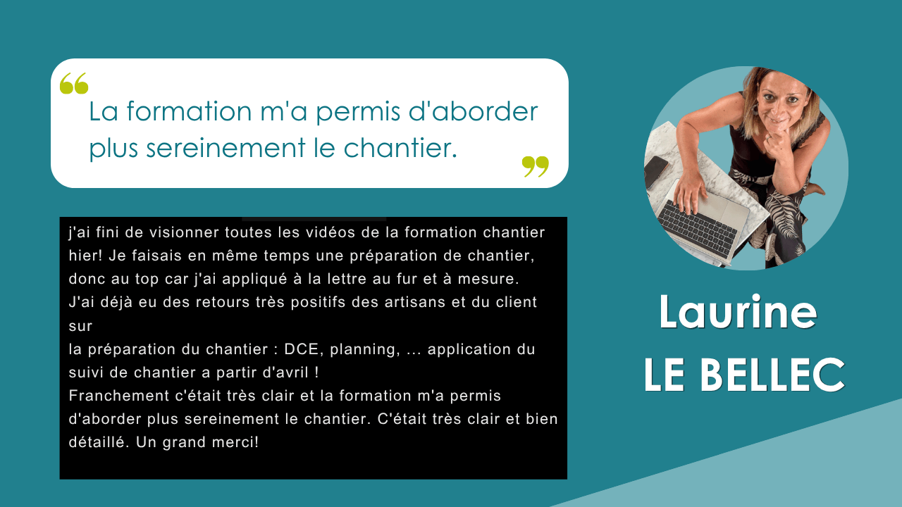 Témoignages chantier Cadré "La formation m'a permis d'aborder plus sereinement le chantier. "