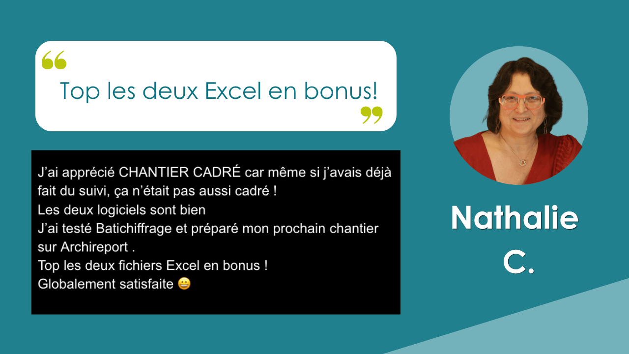 Témoignage Chantier Cadré " Top les deux Excel en bonus!"
